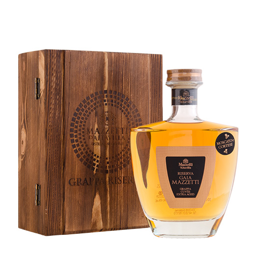 Grappa Riserva Gaia 43% Vol. Holzbox